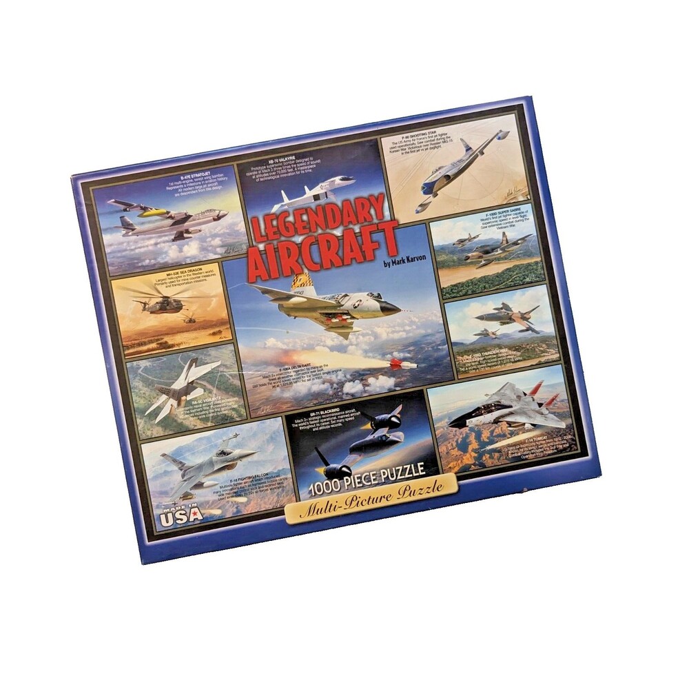White Mountain‎ Puzzle LEGENDARY AIRCRAFT #6985 1000 pcs Rare HTF 24" x 30" 2010